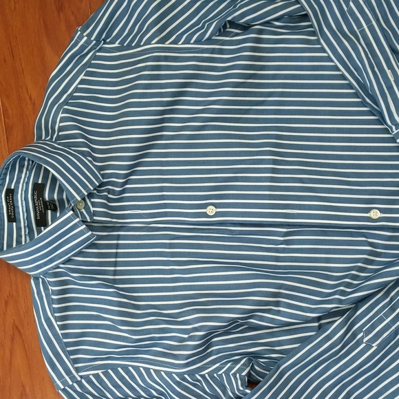 Banana Republic Cotton Blue Striped Button Up Shirt - Picture 4 of 7